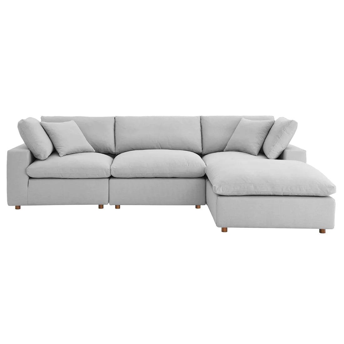 Wooden Twist Modernize Relleno L-Shape 4 Piece Sectional Sofa Set - WoodenTwist