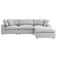 Wooden Twist Modernize Relleno L-Shape 4 Piece Sectional Sofa Set - WoodenTwist