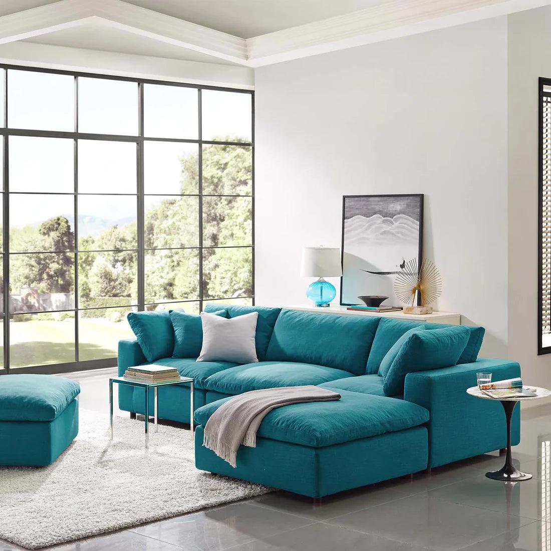 Wooden Twist Modernize Relleno L-Shape 4 Piece Sectional Sofa Set - WoodenTwist