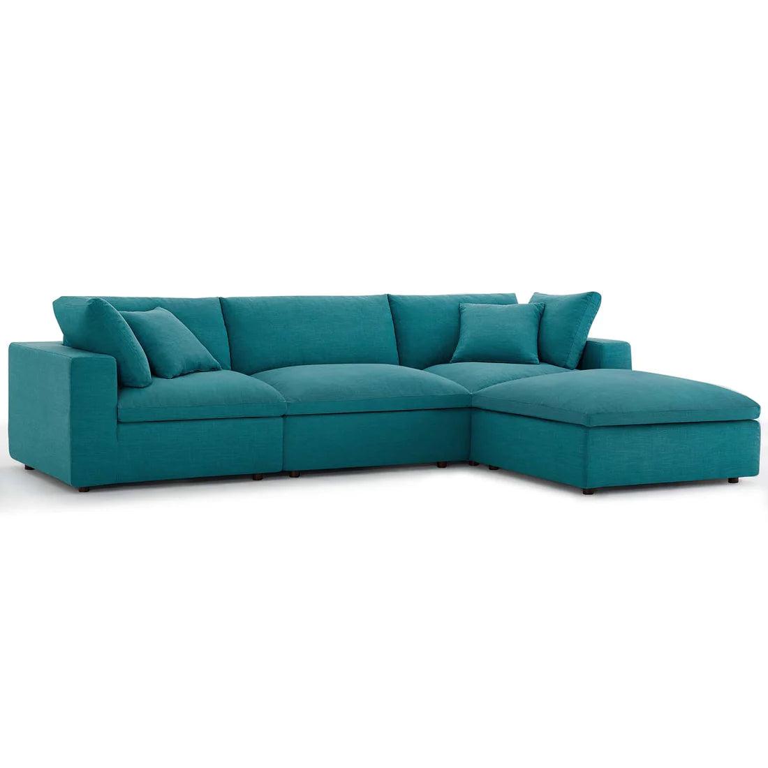 Wooden Twist Modernize Relleno L-Shape 4 Piece Sectional Sofa Set - WoodenTwist