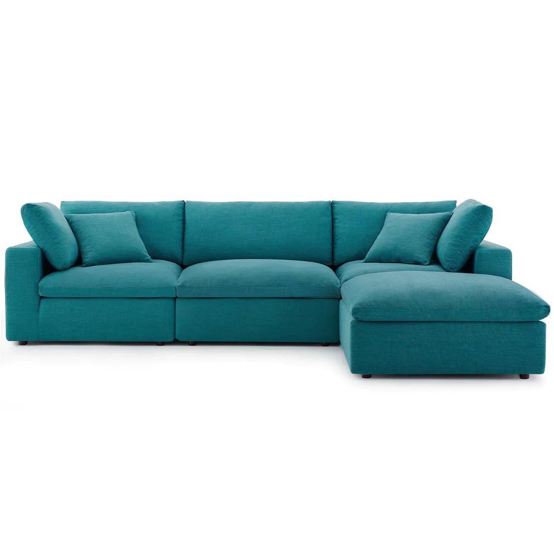 Wooden Twist Modernize Relleno L-Shape 4 Piece Sectional Sofa Set - WoodenTwist