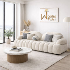 ELARA Ribbed Boucle 3-Seater Sofa