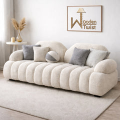 ELARA Ribbed Boucle 3-Seater Sofav