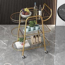 Luxurious Bar Cart with Smooth Rolling Wheels