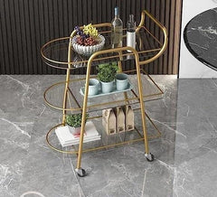 Luxurious Bar Cart with Smooth Rolling Wheels