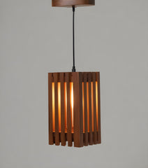 Elegant Brown Wooden Single Hanging Lamp