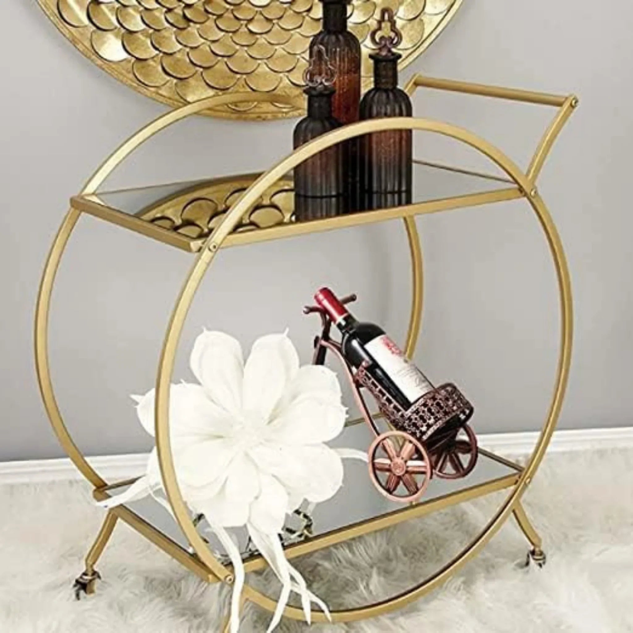 Elegant gold drink cart 
