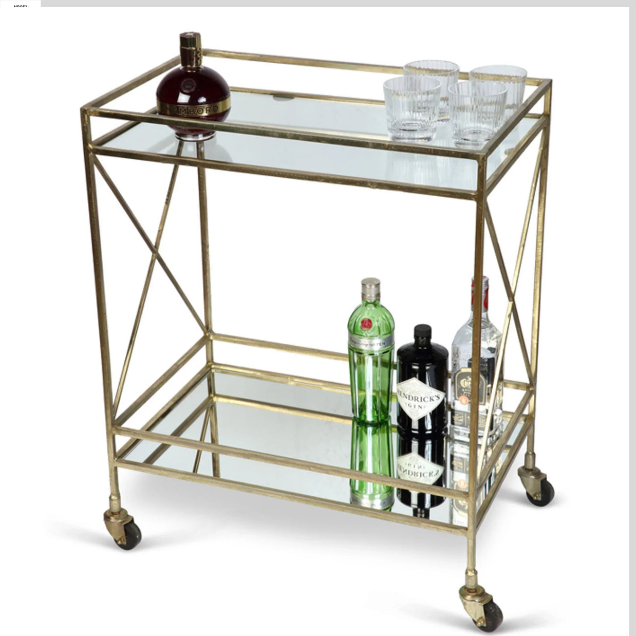 Elegant two-tier drinks trolley 