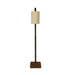 Elementary Wooden Floor Lamp with Brown Base and White Fabric Lampshade - WoodenTwist