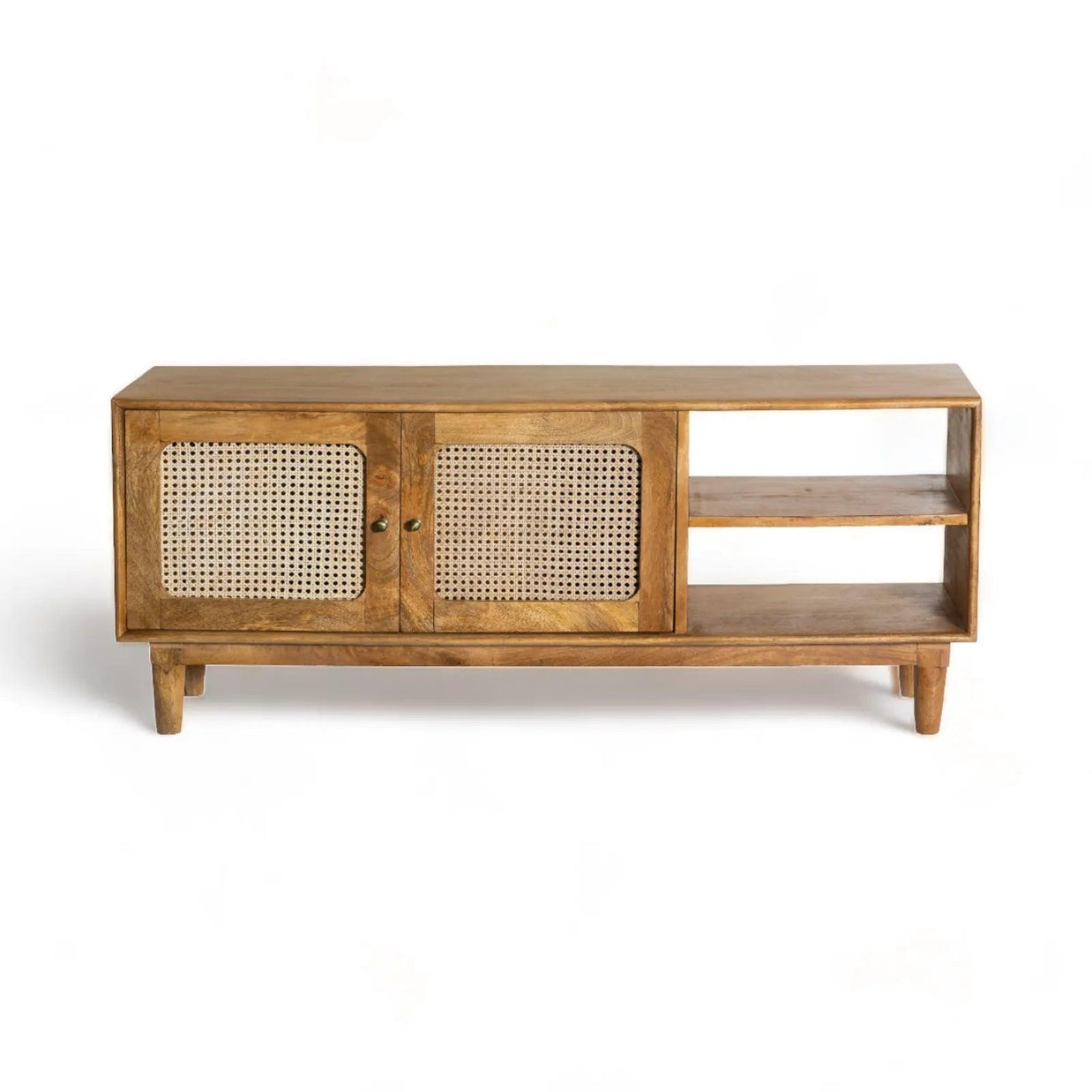 Wooden Twist Cavity Carved Mango Wood Coffee Table Rustic Living Room Centerpiece - WoodenTwist