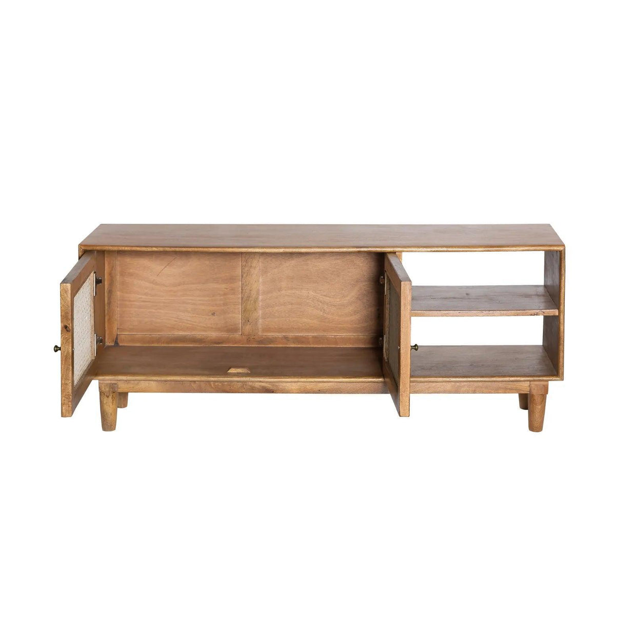 Wooden Twist Cavity Carved Mango Wood Coffee Table Rustic Living Room Centerpiece - WoodenTwist