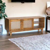 Wooden Twist Cavity Carved Mango Wood Coffee Table Rustic Living Room Centerpiece - WoodenTwist