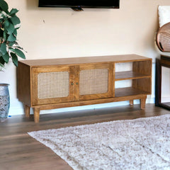 Wooden Twist Cavity Carved Mango Wood Coffee Table Rustic Living Room Centerpiece - WoodenTwist