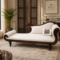 Wooden Twist Hand Carved Teak Wood Couch for Living Room