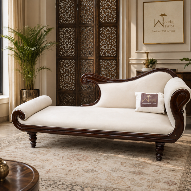 Wooden Twist Hand Carved Teak Wood Couch for Living Room