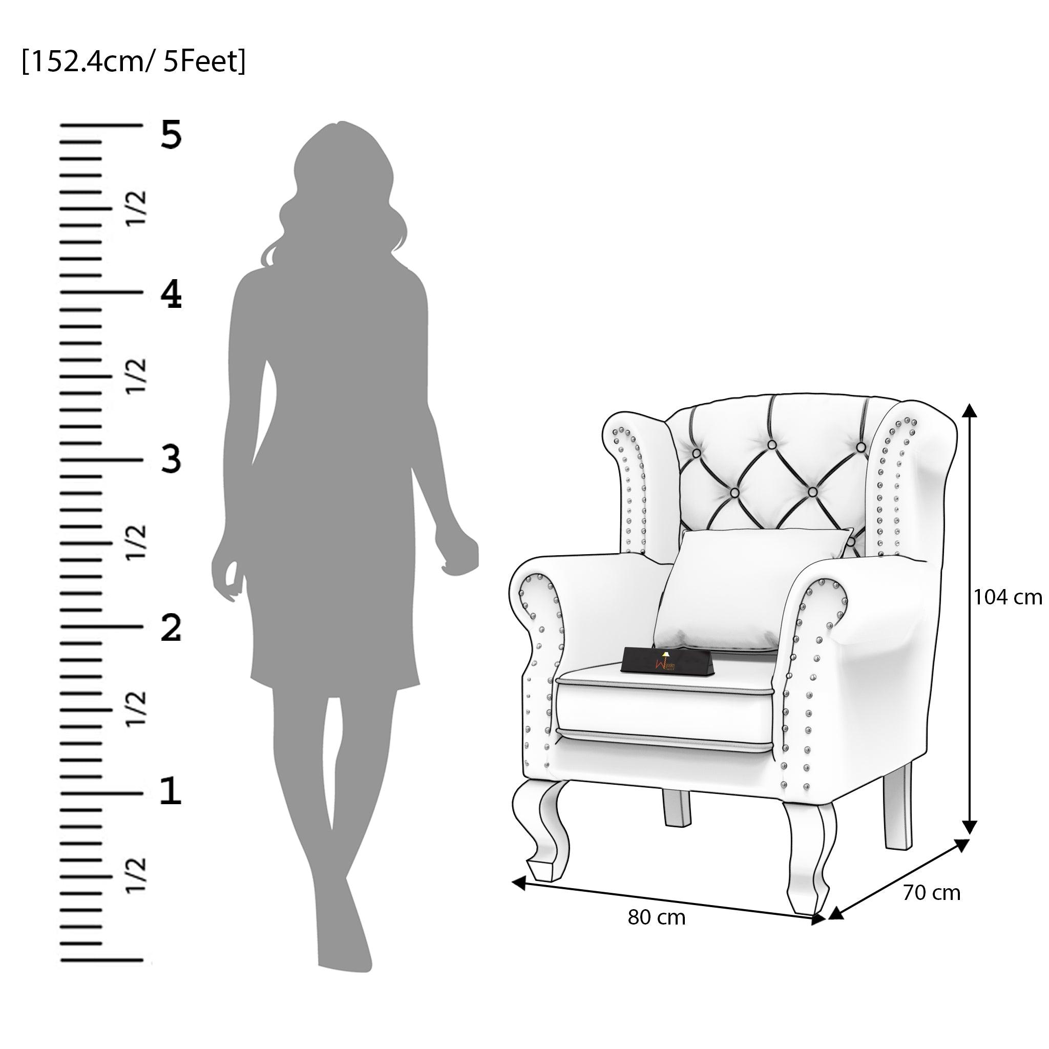 Majestic Wing Chair for Living Room/Home/Offices - WoodenTwist