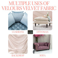 Fabrahome Velours Velvet Solid Dyed Fabric Decorative Soft Smooth Silky Cloth for Sofa, Furnishing, Upholstery, Curtains, Cus