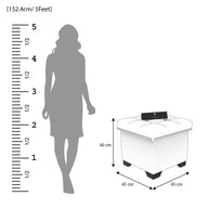 Eccentric Stool Cum End Table with Storage - WoodenTwist
