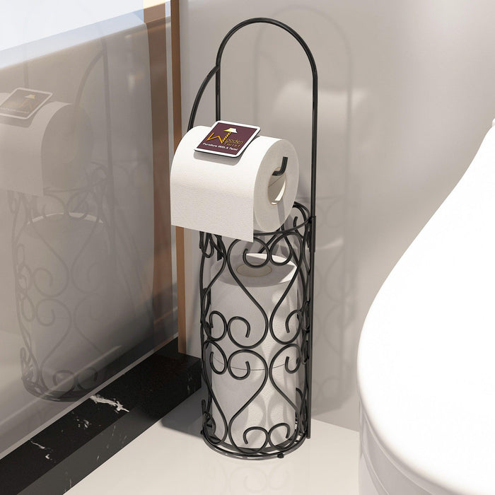 Wooden Twist Wrought Iron Designer Hierro Kitchen Toilet Tissue Roll Dispenser Napkin Holder - WoodenTwist