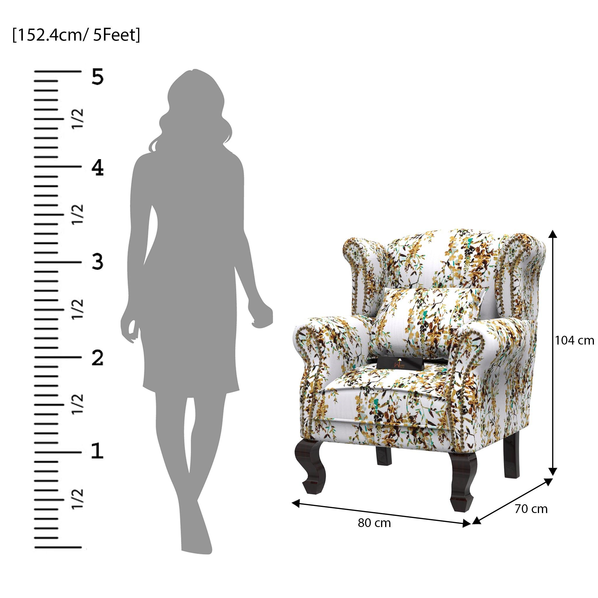 Majestic Wing Chair for Living Room/Home/Offices - WoodenTwist