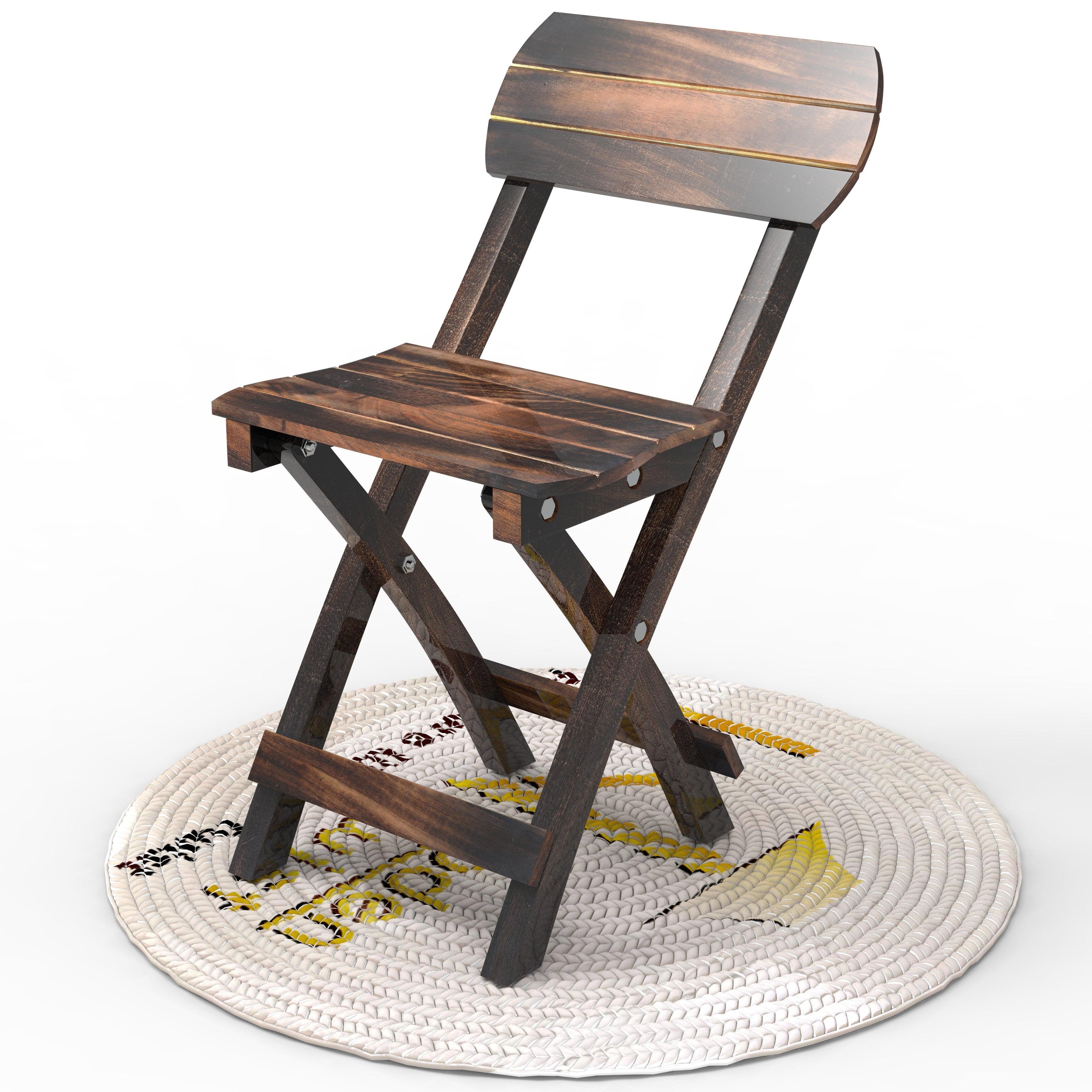 Antique Mango Wood Chair for Kids - Folded View