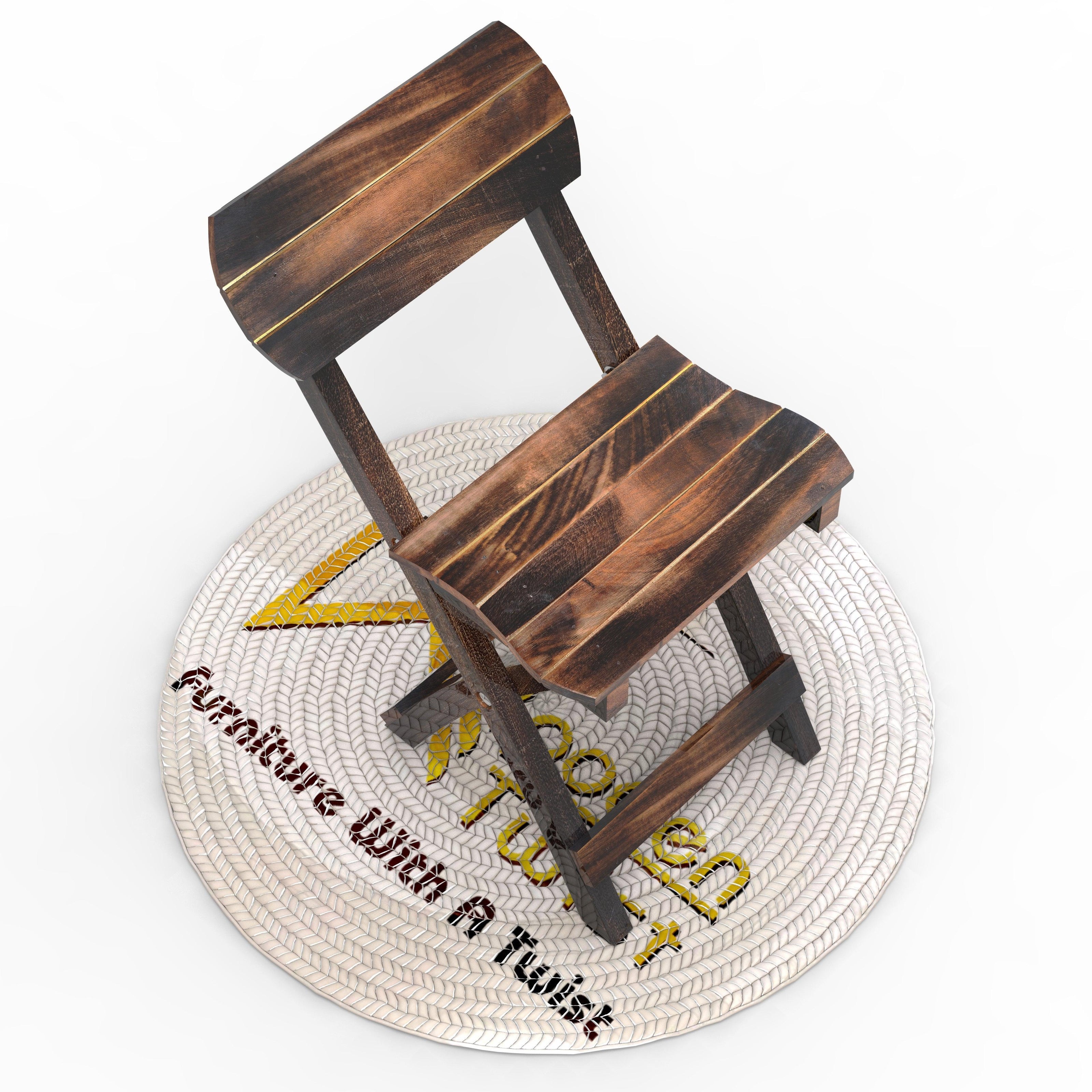 Antique Mango Wood Chair for Kids - Side View