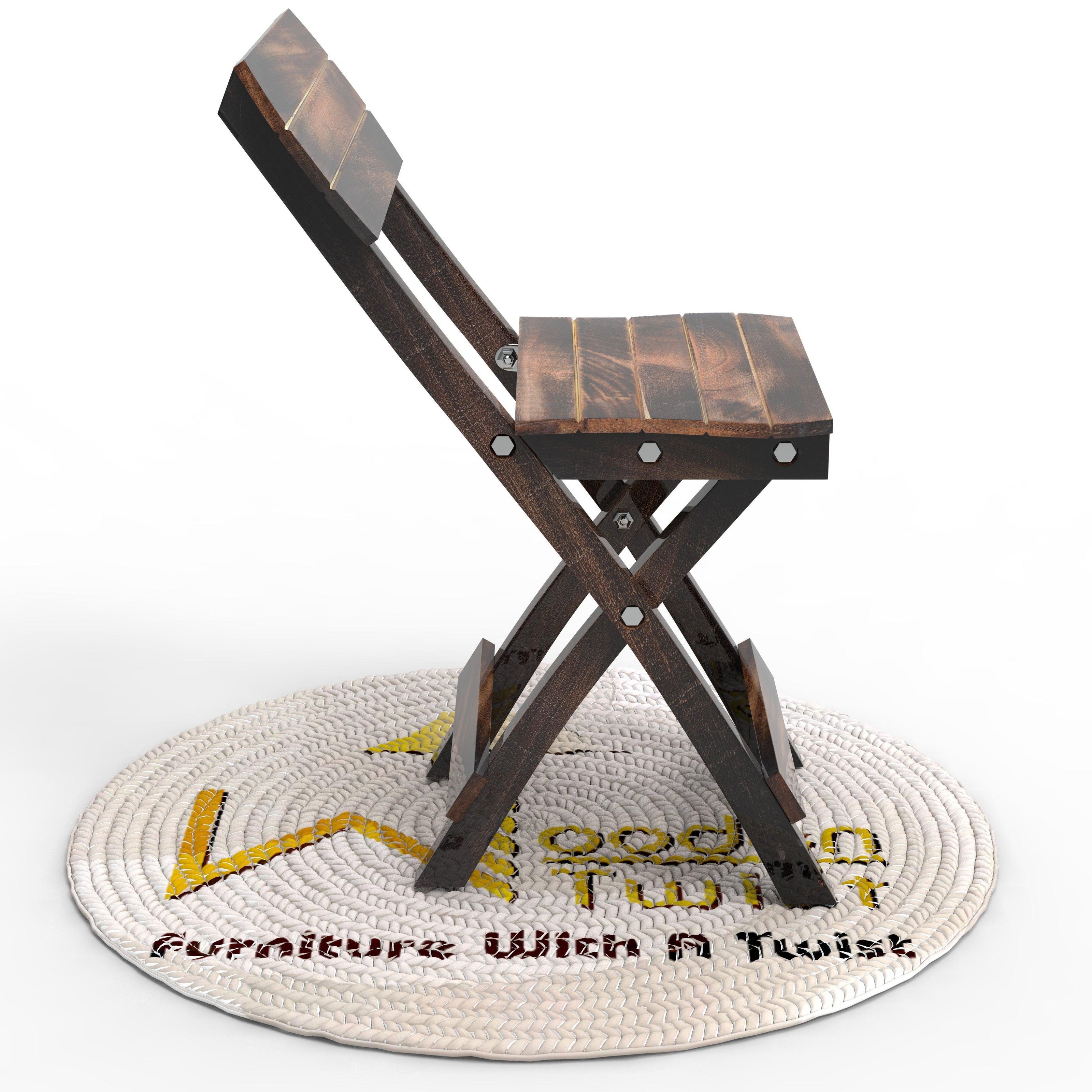 Antique Mango Wood Chair for Kids - Angled View