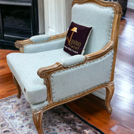 Wooden Bransford Arm Chair (Light Blue) - WoodenTwist