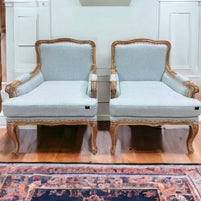 Wooden Bransford Arm Chair (Light Blue) - WoodenTwist