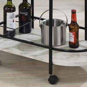 Modern Black Oval Trolley - Top Tier