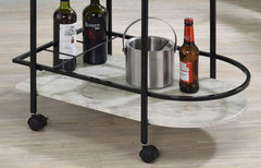 Modern Black Oval Trolley - Top Tier