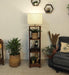 Genevieve Wooden Floor Lamp with Brown Base and Jute Fabric Lampshade - WoodenTwist