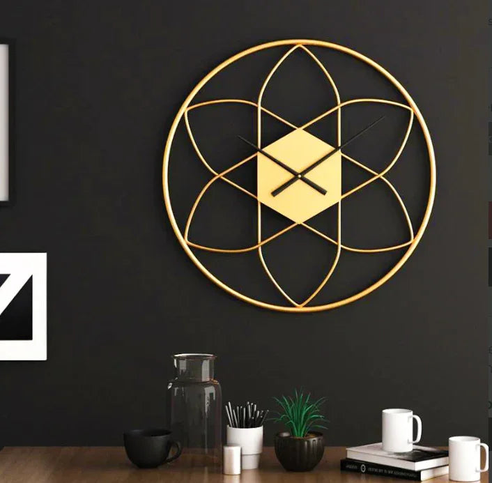 Geometric Gold Wall Clock 