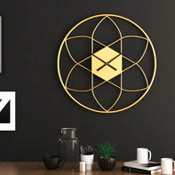 Geometric Gold Wall Clock 