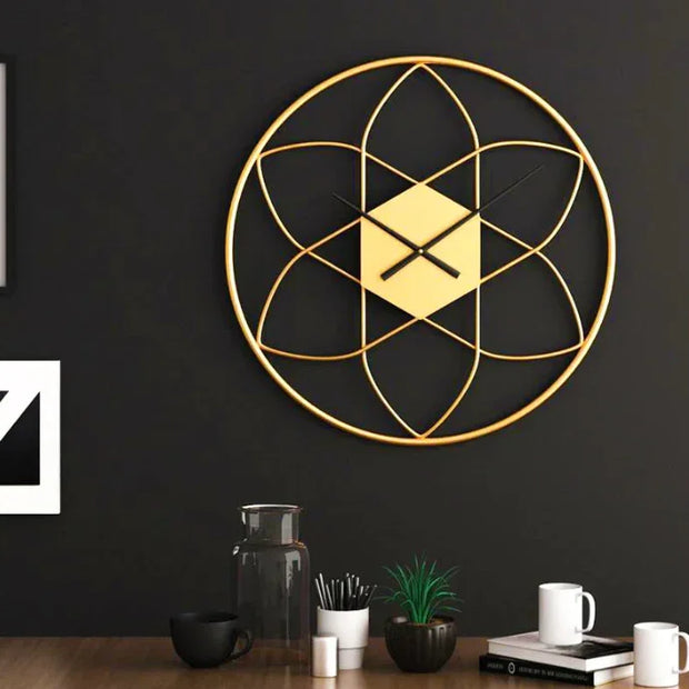 Geometric Gold Wall Clock 