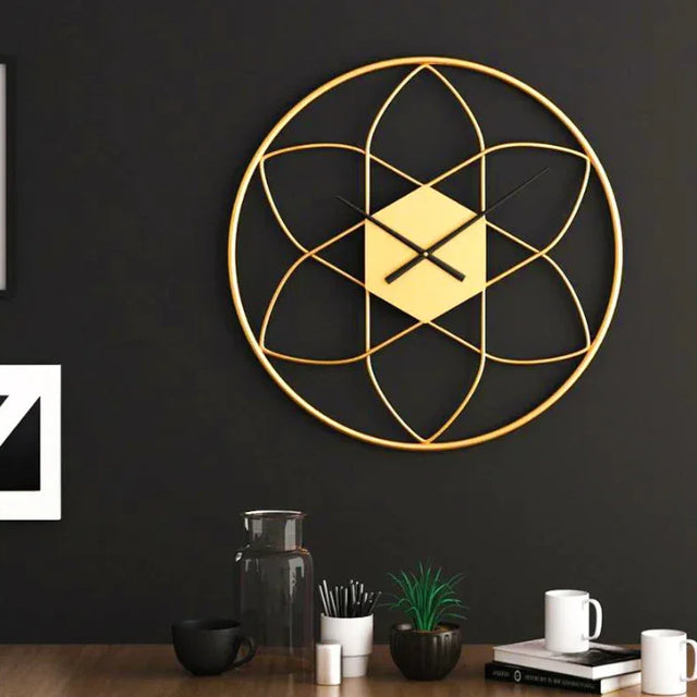 Geometric Gold Wall Clock 
