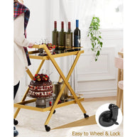 Gold-finish drinks trolley 