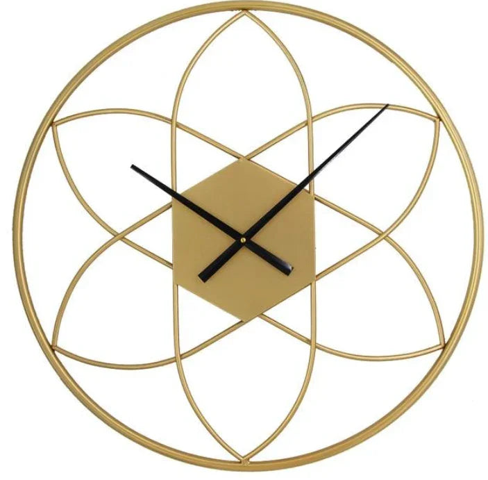 Gold Petal Pattern Wall Clock