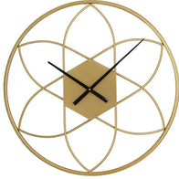 Gold Petal Pattern Wall Clock