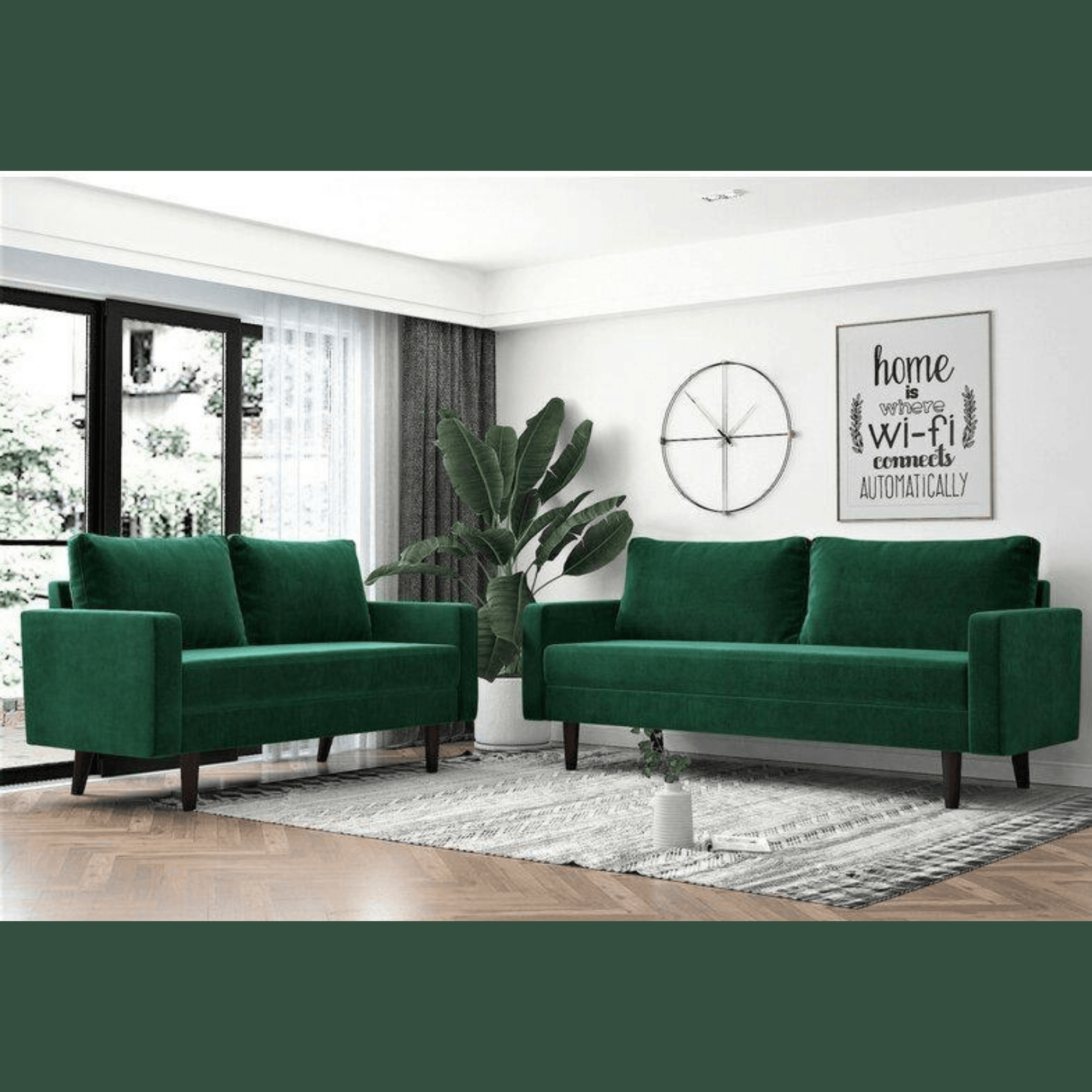 Wooden Twist Allay Designer Handmade Velvet Fabric Solid Wood Soft & Comfortable Sofa Set - WoodenTwist