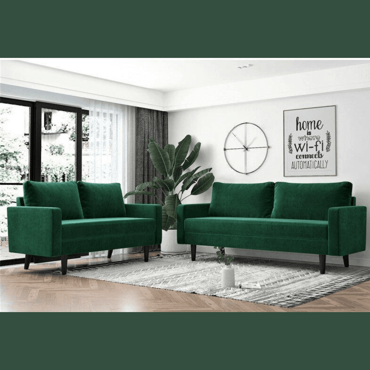 Wooden Twist Allay Designer Handmade Velvet Fabric Solid Wood Soft & Comfortable Sofa Set - WoodenTwist