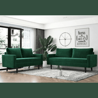 Wooden Twist Allay Designer Handmade Velvet Fabric Solid Wood Soft & Comfortable Sofa Set - WoodenTwist