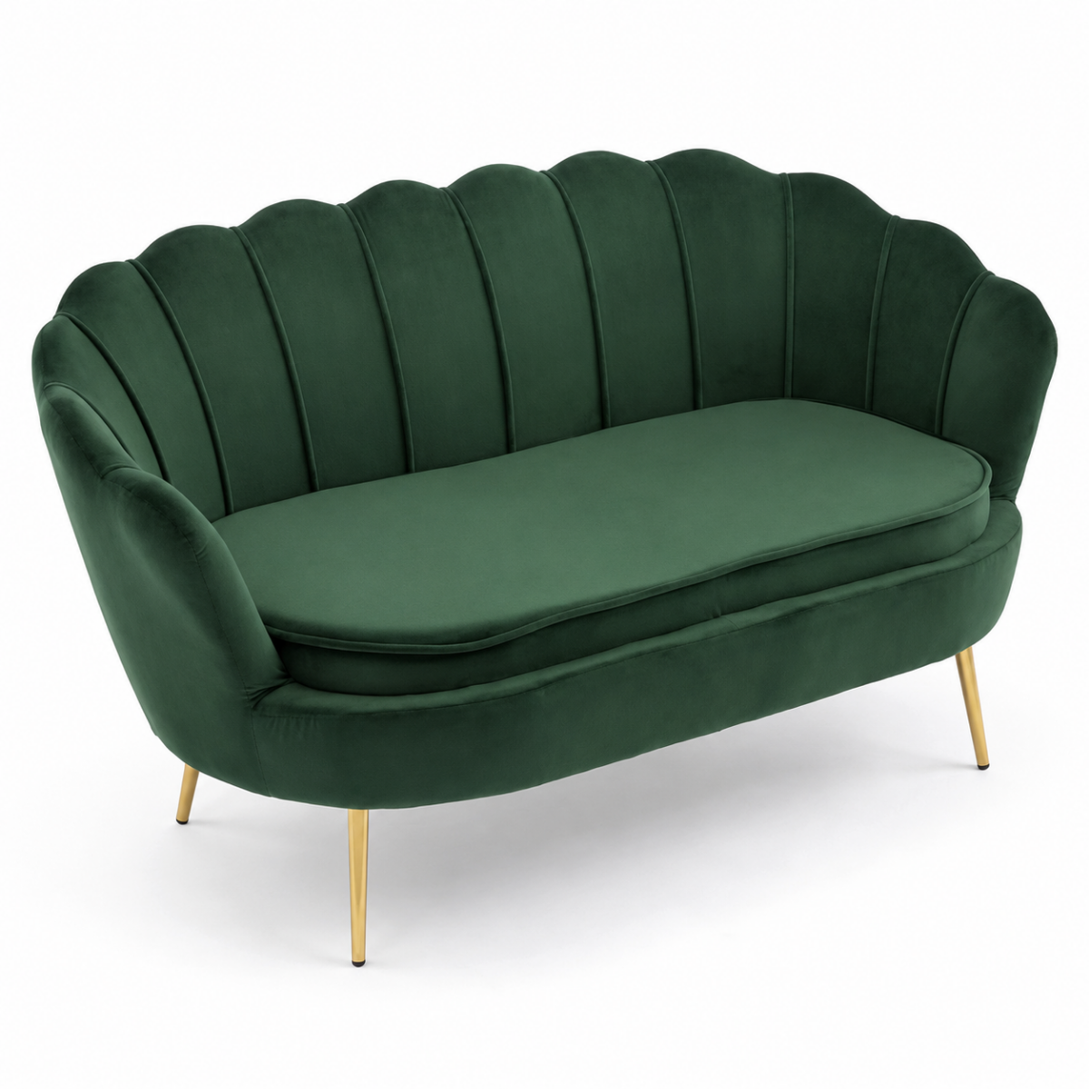 Wooden Twist Terciopelo Flared Arm Solid Wood Metal Legs Velvet Fabric Loveseat Modern Chaise Lounge