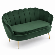 Wooden Twist Terciopelo Flared Arm Solid Wood Metal Legs Velvet Fabric Loveseat Modern Chaise Lounge