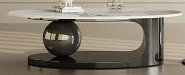 Oval Frame Centre Table with Laminated Marble Top