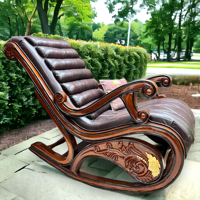 Hand-carved rocking chair
