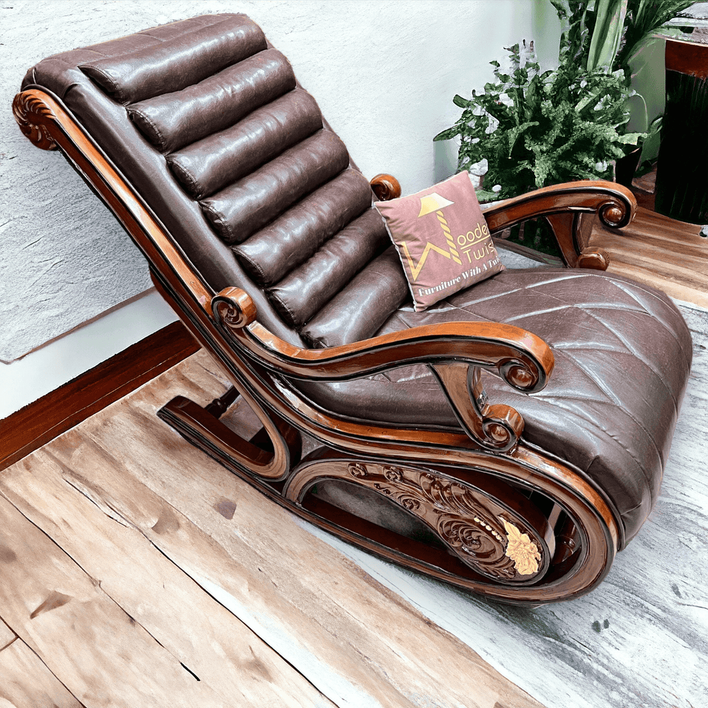 Buy Wooden Hand Carved Antique Rocking Chair Online at woodentwist