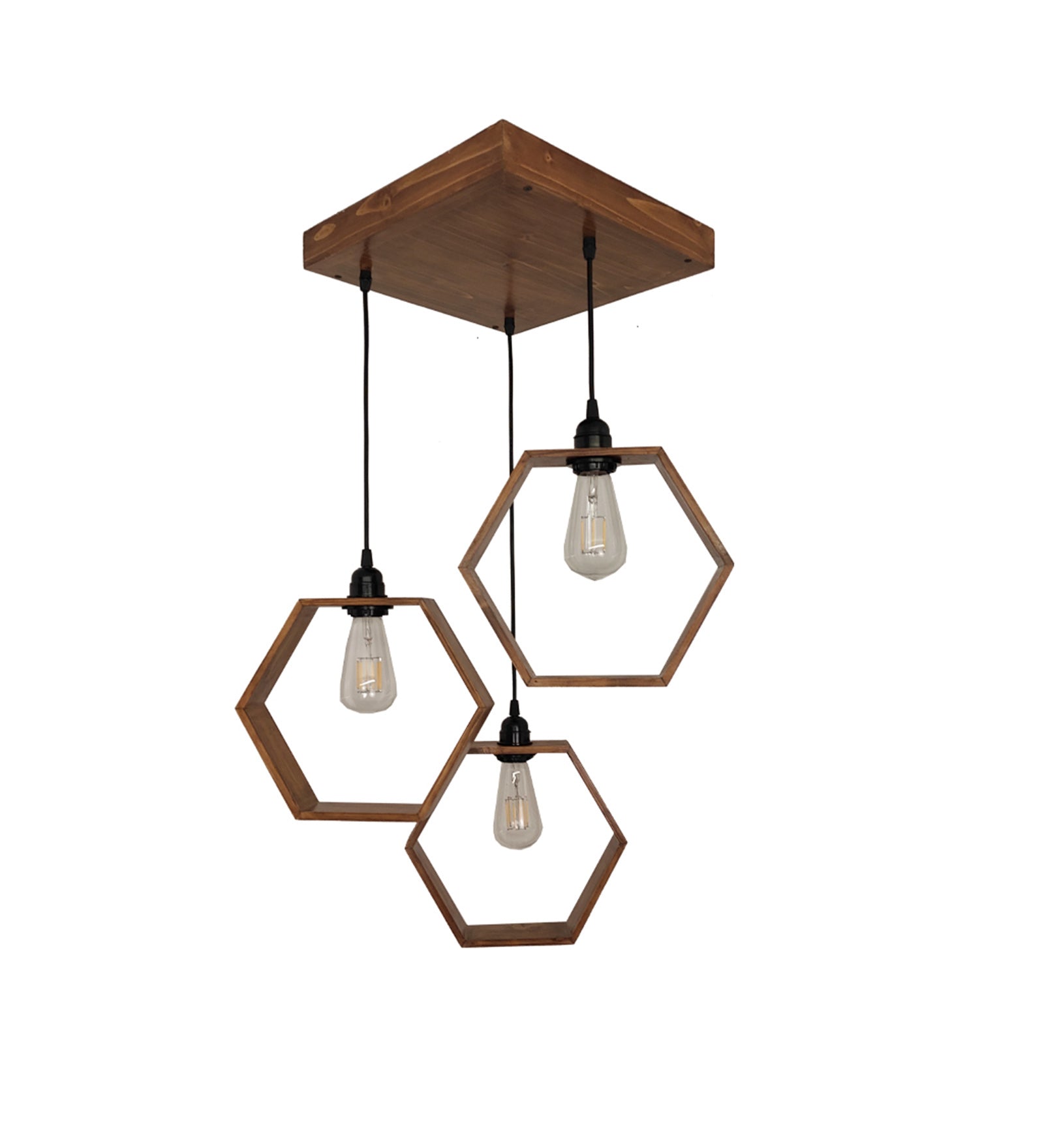 Hexagram Brown Cluster Hanging Lamp