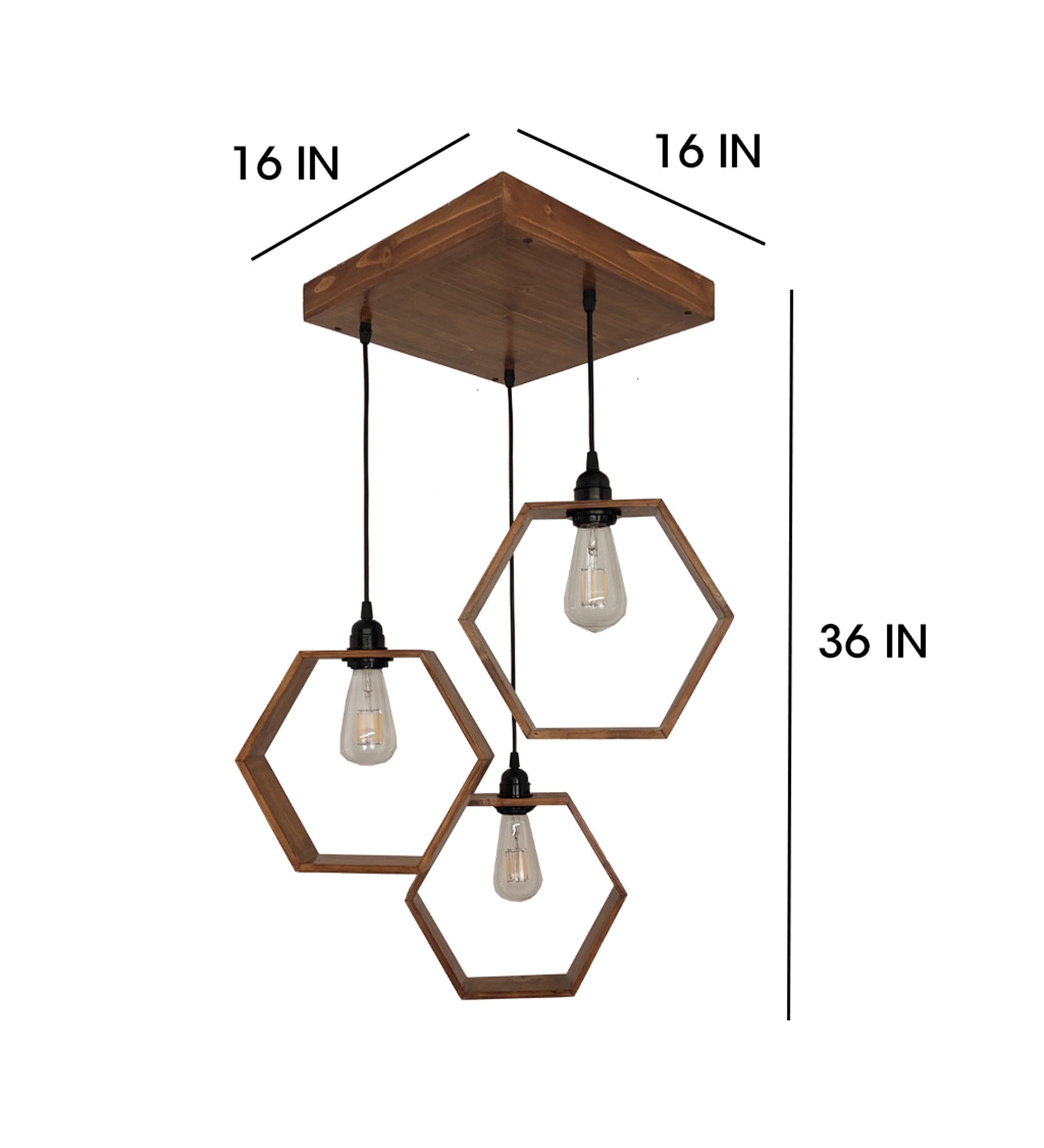 Hexagram Brown Cluster Hanging Lamp