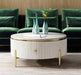 Round Storage Nesting Table with Marble Top - Modern and Elegant Living Room Accent Furniture ( Iron ) - WoodenTwist